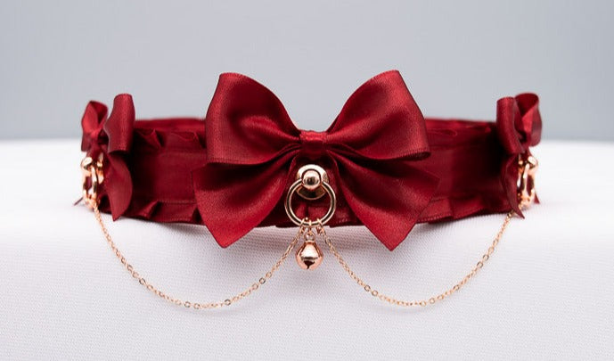 Chained Red and Rose Gold Collar