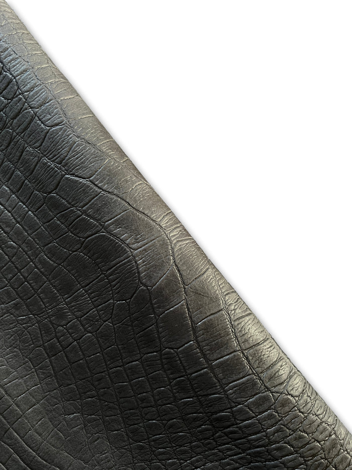 Charcoal Grey Alligator Embossed Cowhide shown in a full product view