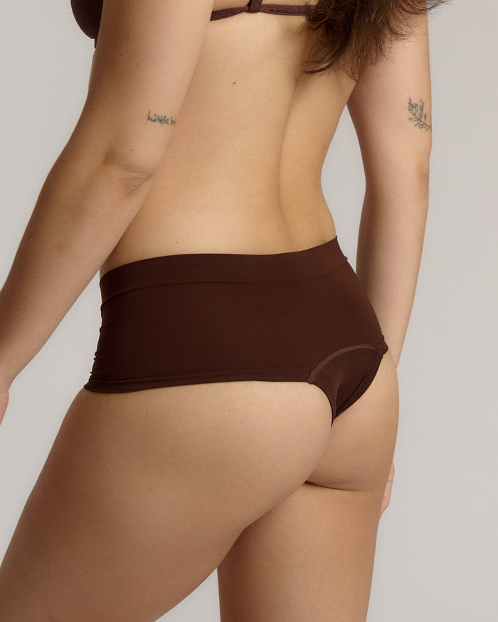 This image features the Cheekii Mocha, a stylish and comfortable women's cheekii underwear that showcases a rich mocha color.
