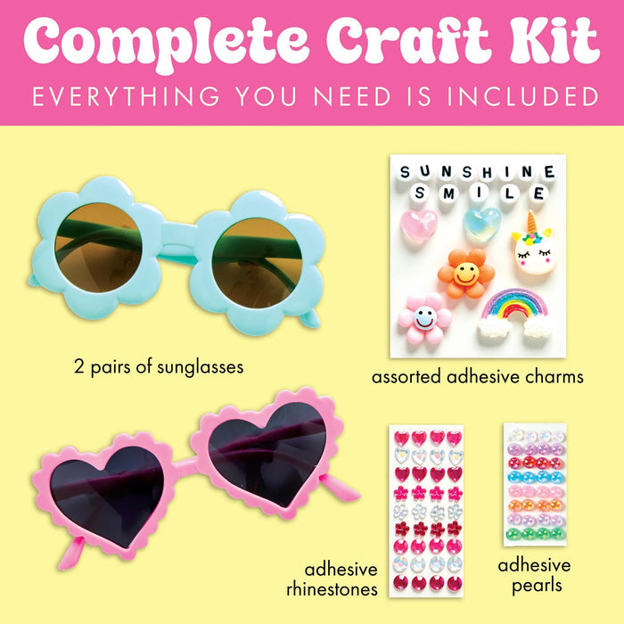 Contents of Chic Boutique Sunnies on a pink and yellow background.