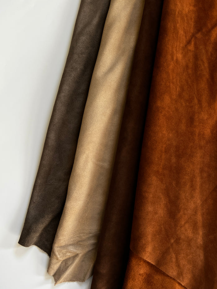 Chocolate Brown Cow Suede surface detail showing texture and finish