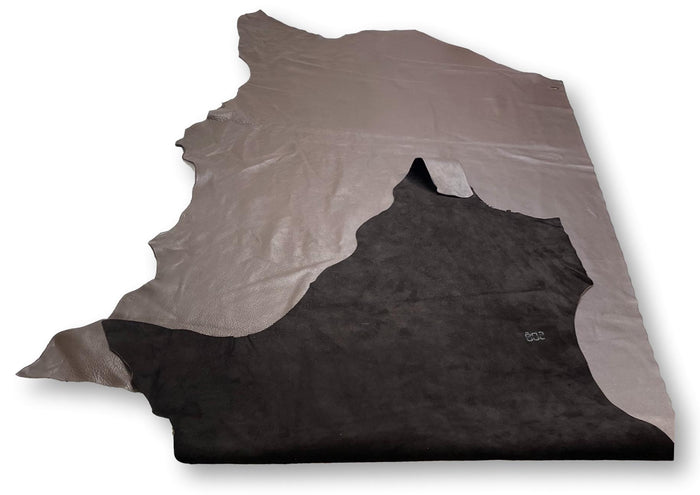Chocolate Brown Full-Aniline Cowhide draped to show softness, flexibility, and finish