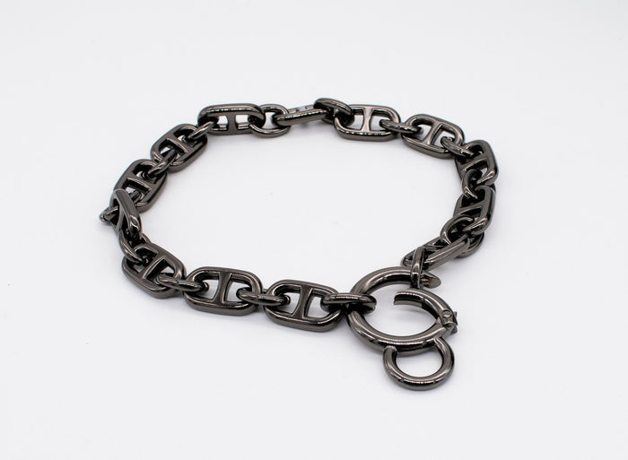 Chunky Chain Collar and Finger Leash in Silver