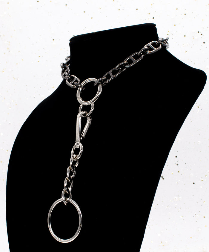 Chunky Chain Collar in Gunmetal and Silver
