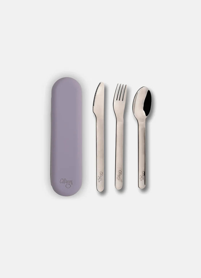 Citron Purple Stainless Steel 3-Piece Cutlery Set