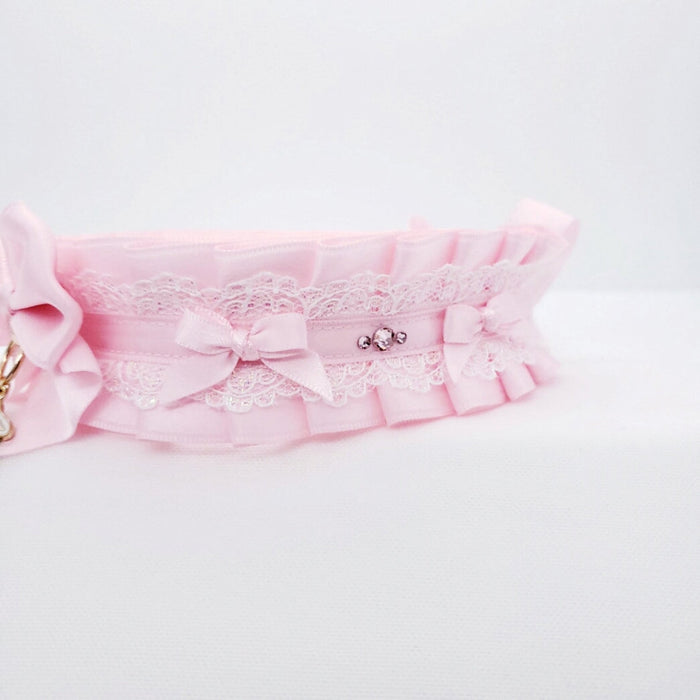Classic Pink and Gold Bunny Pet Play Collar