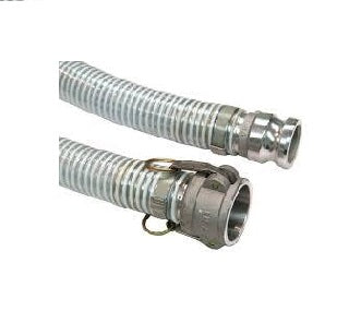 Clear PVC 1" Suction Hose Assembly with M/F Cam Lock Fittings - 50 Ft