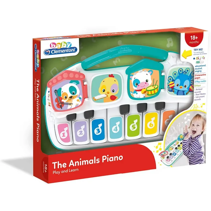 Clementoni Baby Animal Piano for Kids Battery Operated
