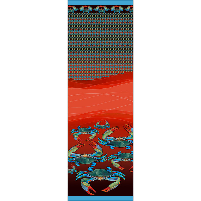 Coastal Crab, Fashion Chiffon Scarf, RED
