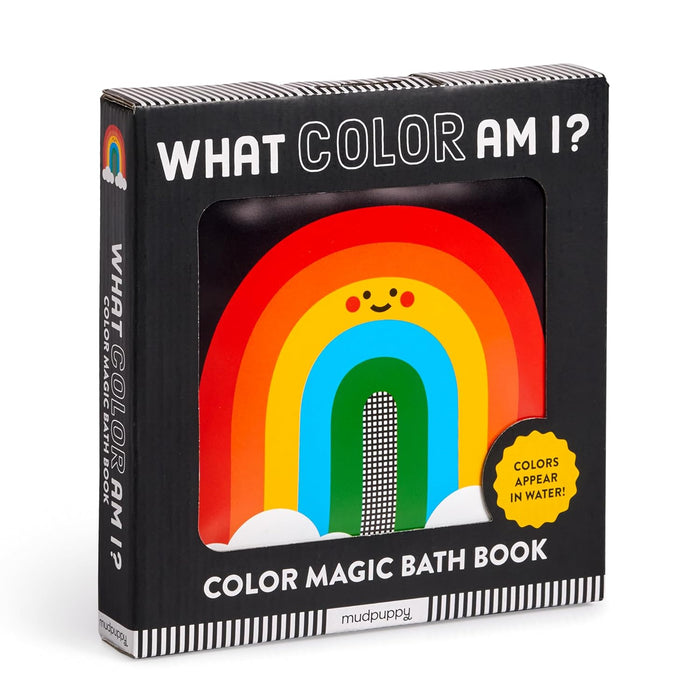 A Color Magic Bath Book with a colorful rainbow illustration on the cover, indicating interactive color-changing pages for children's bath time.