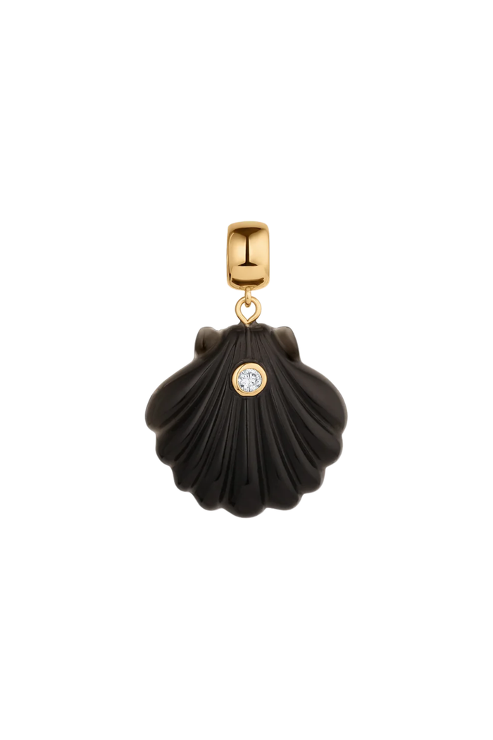 Thatch Coquille Shell Bail Charm in onyx