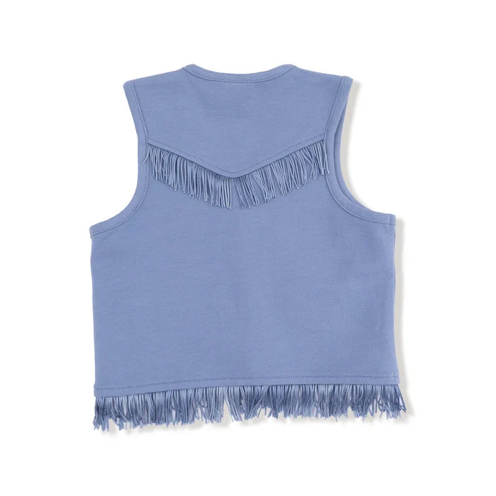 Country Blue | Western Fringe Vest