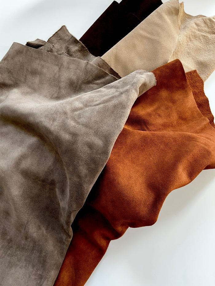 Cow Suede close view showing grain and texture