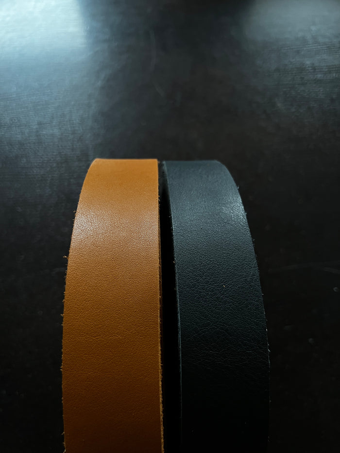 Cowhide Leather Strips (1.5" Wide) detail view showing color and natural variation