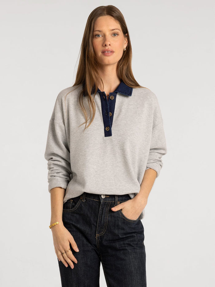 Crest Pullover - Med Grey Heather