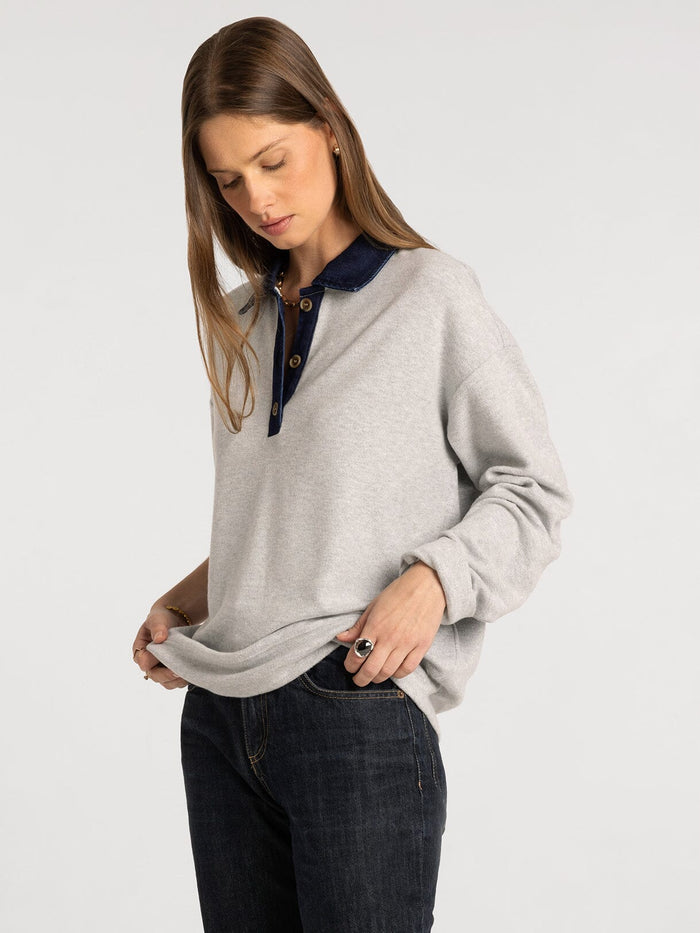 Crest Pullover - Med Grey Heather