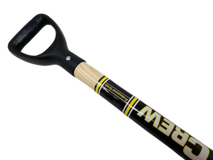 CREW Round Point Shovel, 29″ Wood Handle & Poly D-Grip-Wolverine Tools-Atlas Preservation