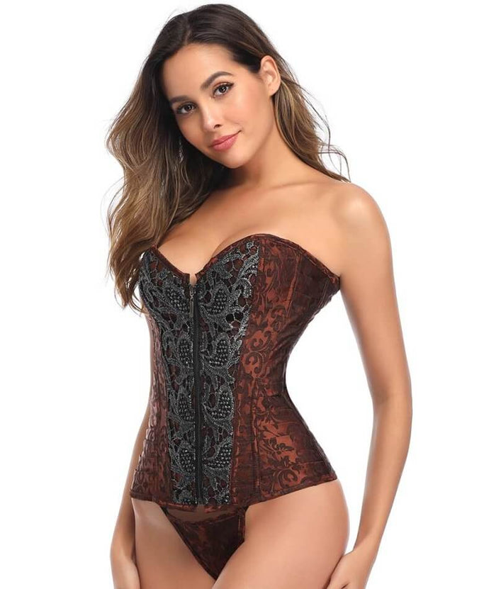 Curvy High Quality Retro Corset - Red Corsets