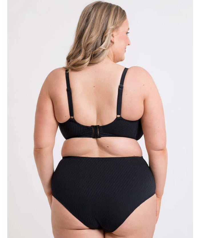 Curvy Kate Jet Set Balcony Bikini Top - Black Swim