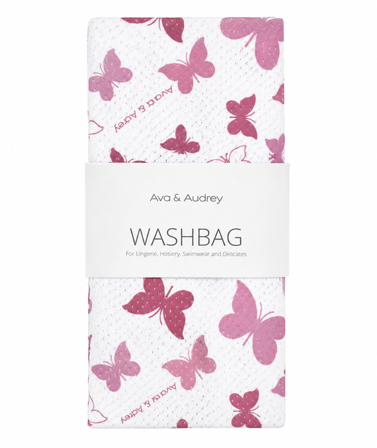 Curvy Lingerie Pink Butterfly Washbag - Large