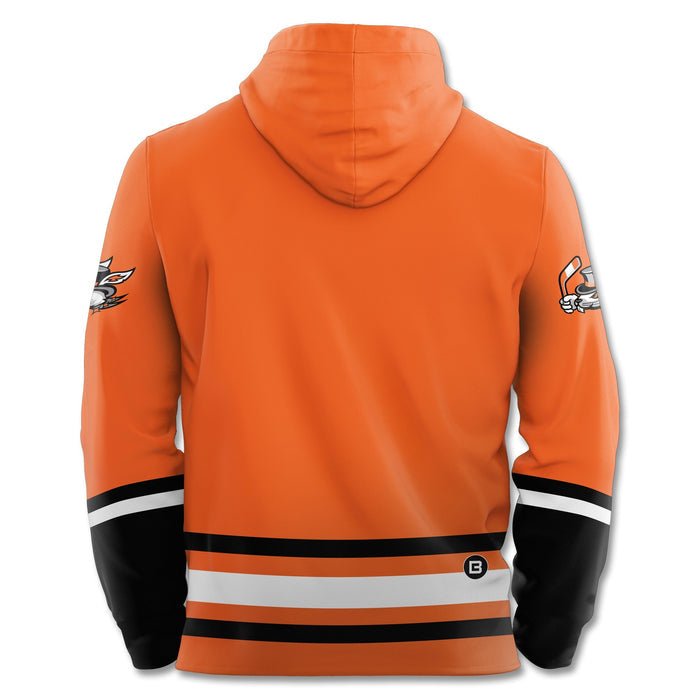 Danbury Hat Tricks Alternate Logo Orange Hockey Hoodie