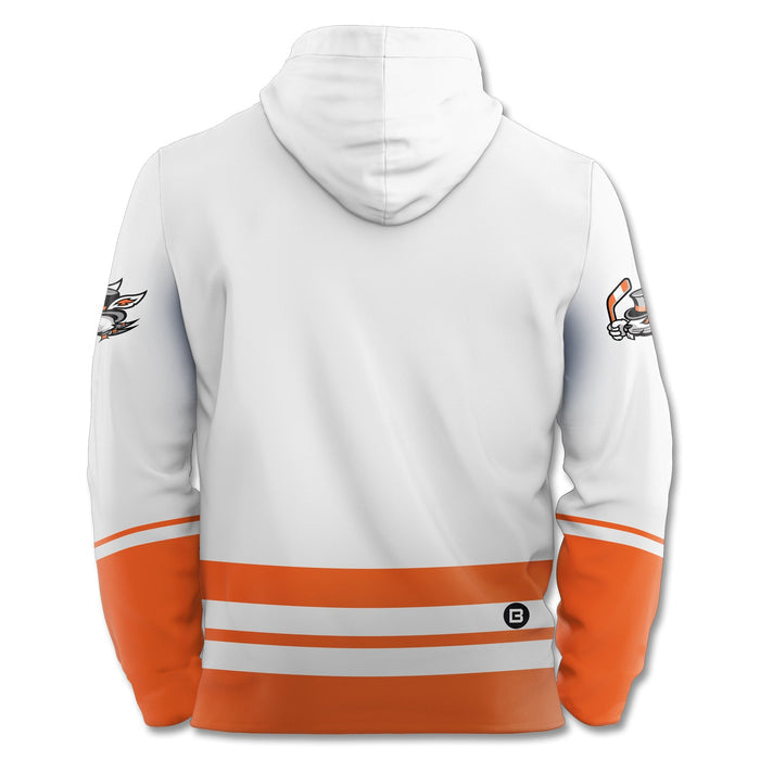 Danbury Hat Tricks Alternate Logo White Hockey Hoodie