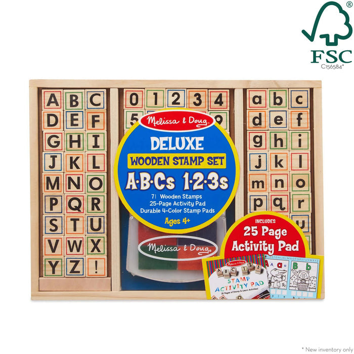 Deluxe Wooden Stamp Set - ABC's 123s