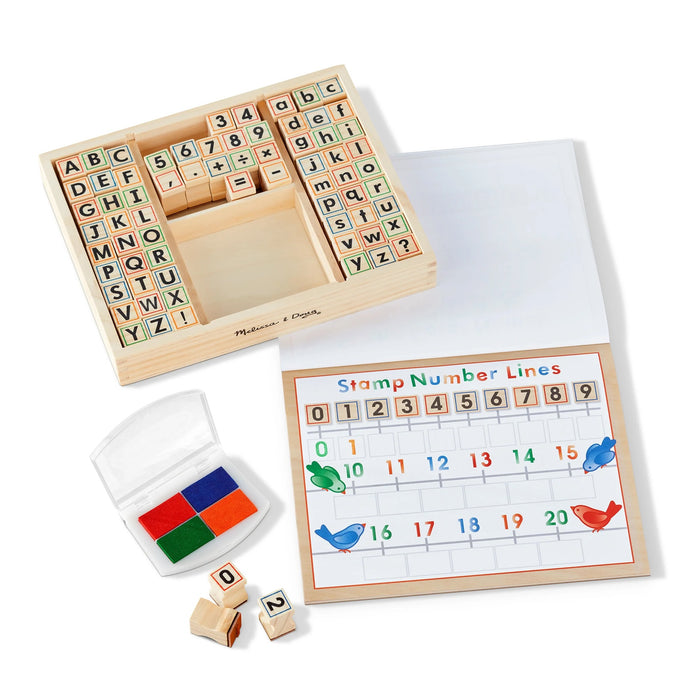 Deluxe Wooden Stamp Set - ABC's 123s