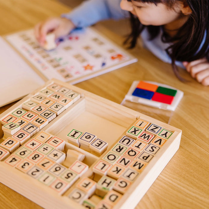 Deluxe Wooden Stamp Set - ABC's 123s