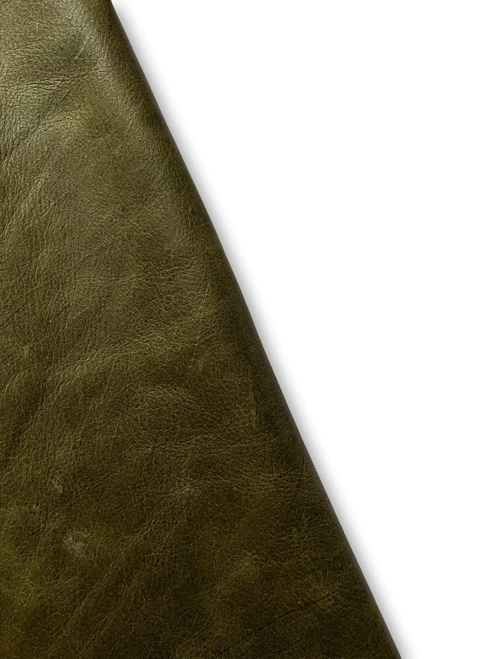 Saddle-style distressed cowhide additional view showing material finish
