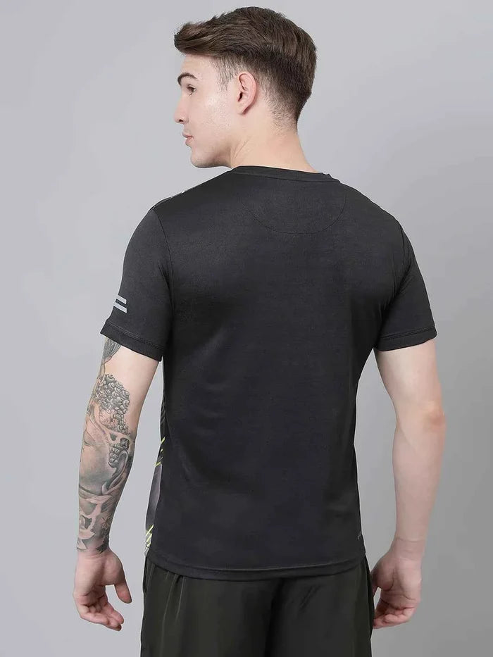 Dpassion Men Graphic Performance T Shirt Breathable Gym Training Wear