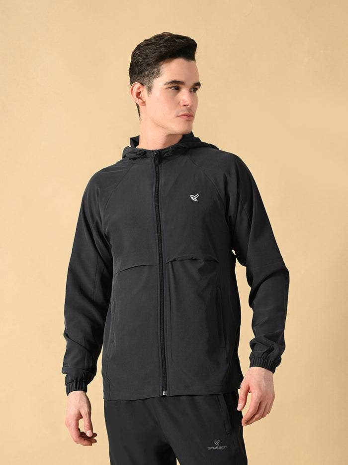 Dpassion Men Hooded Performance Jacket Lightweight Activewear - Dpassion