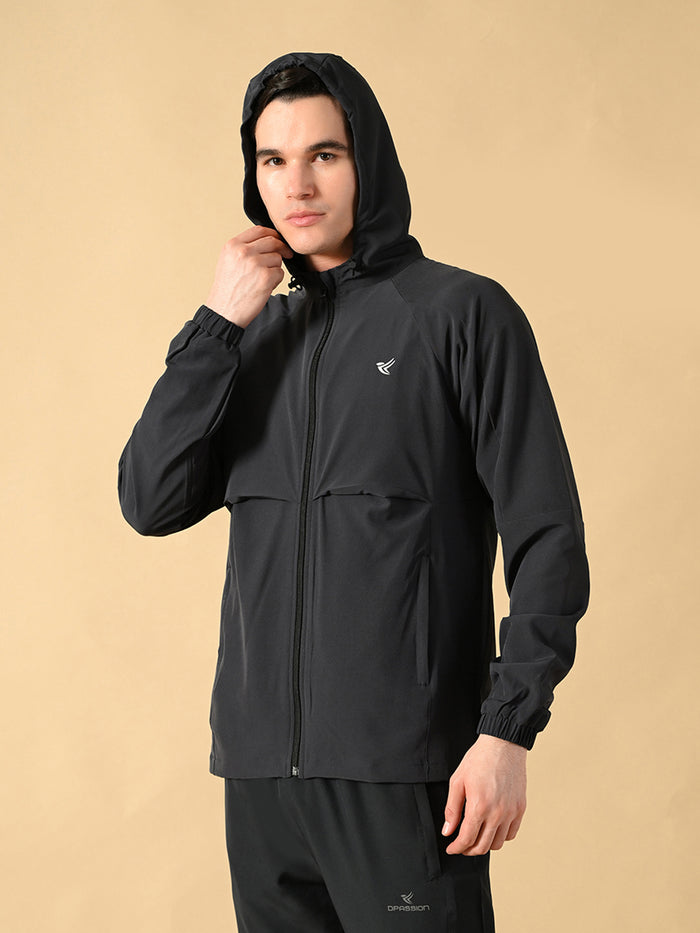 Dpassion Men Hooded Performance Jacket Lightweight Activewear - Dpassion