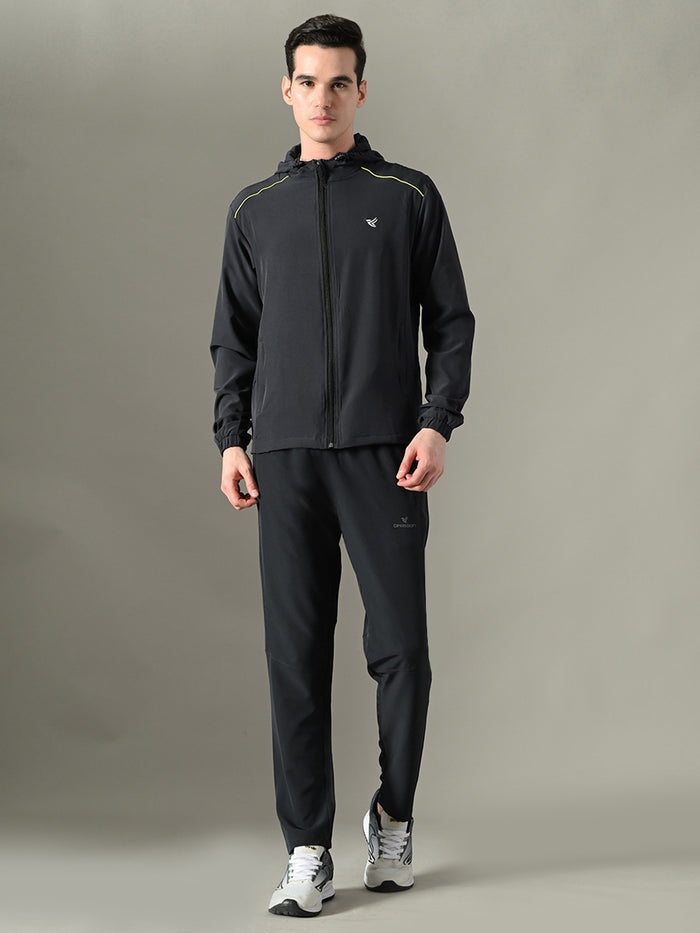 Dpassion Men Hooded Training Jacket Black Activewear Performance Fit - Dpassion