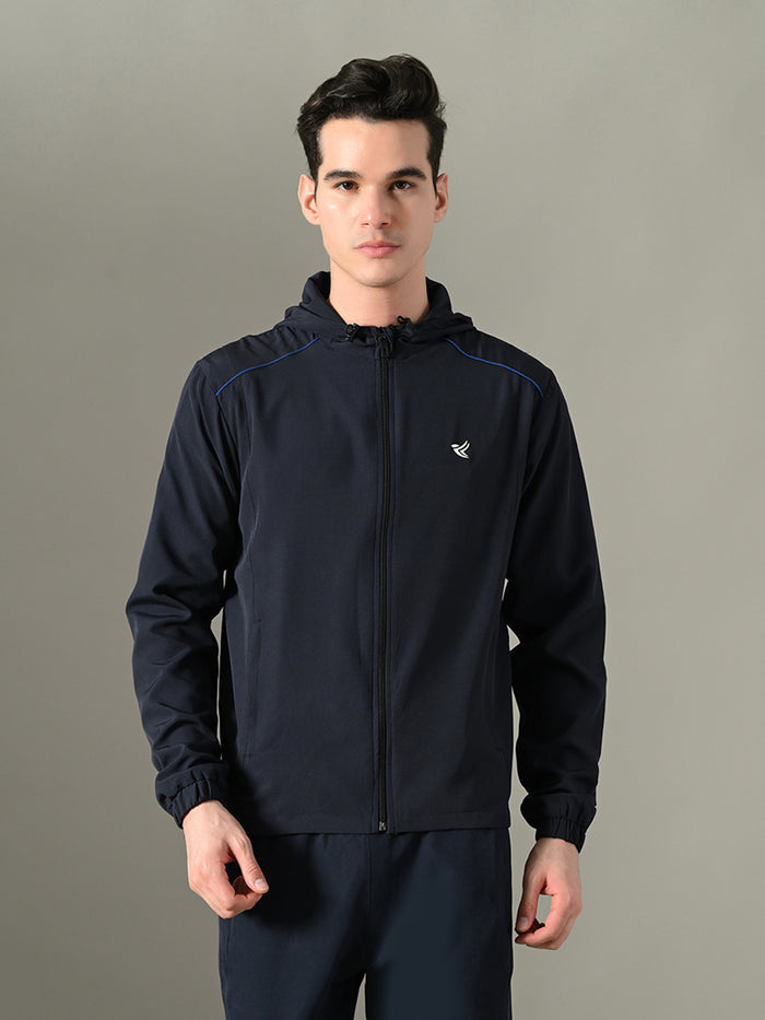Dpassion Men Hooded Training Jacket Navy Performance Activewear - Dpassion