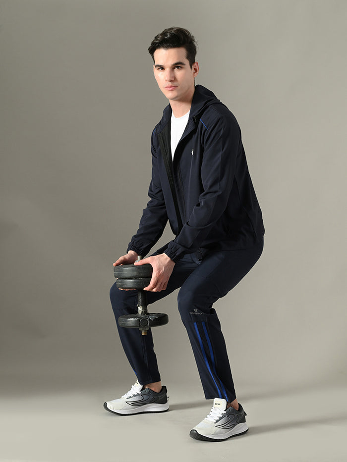 Dpassion Men Hooded Training Jacket Navy Performance Activewear - Dpassion