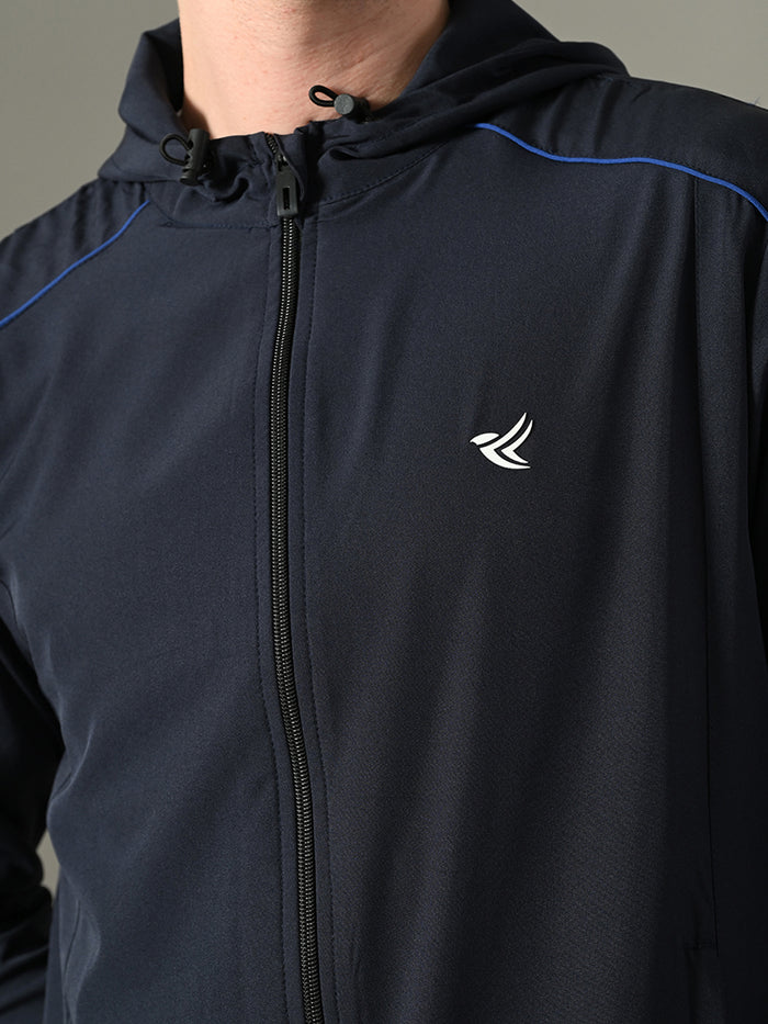 Dpassion Men Hooded Training Jacket Navy Performance Activewear - Dpassion