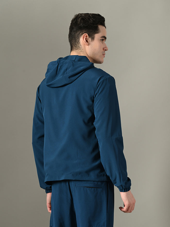 Dpassion Men Teal Hooded Training Jacket Lightweight Performance Wear - Dpassion
