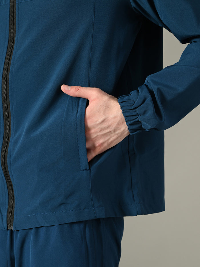 Dpassion Men Teal Hooded Training Jacket Lightweight Performance Wear - Dpassion