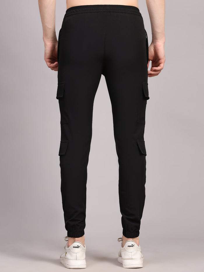 Dpassion Men Utility Cargo Joggers Black Performance Activewear - Dpassion