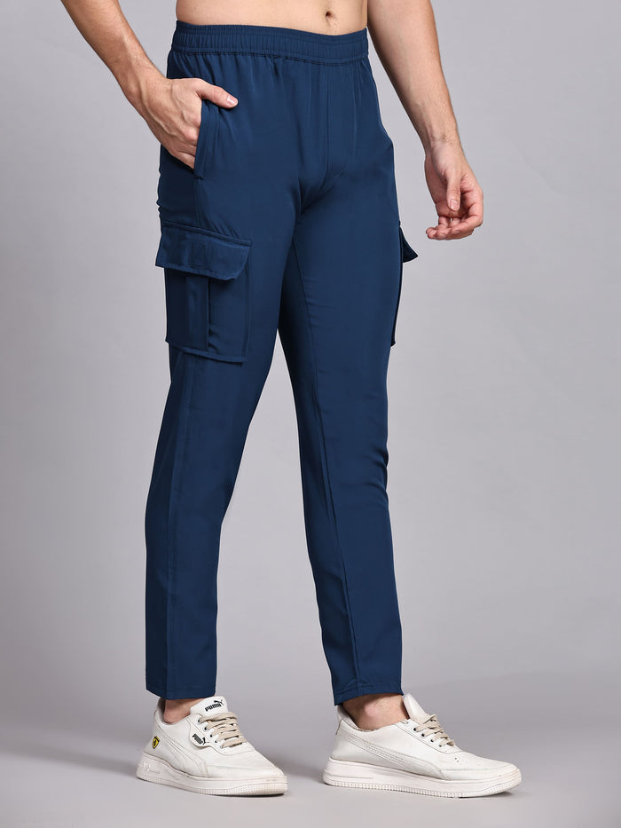 Dpassion Men’s Navy Cargo Track Pants Performance Activewear