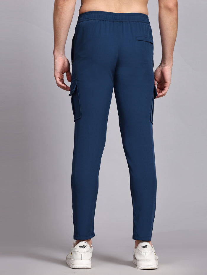 Dpassion Men’s Navy Cargo Track Pants Performance Activewear