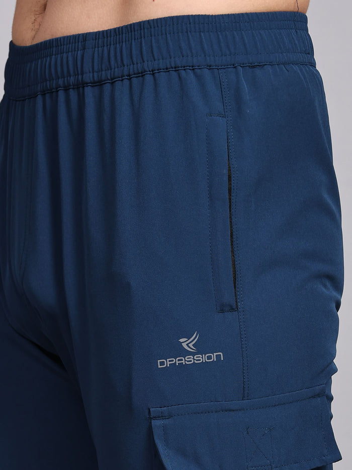 Dpassion Men’s Navy Cargo Track Pants Performance Activewear