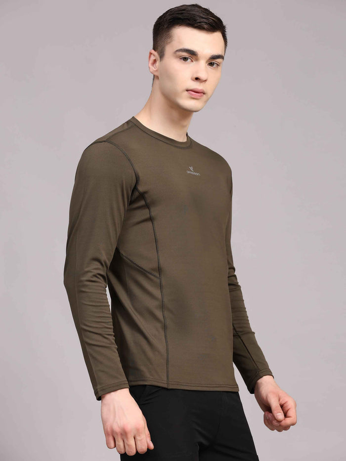 Dpassion Men’s Olive Performance Long Sleeve Training T-Shirt