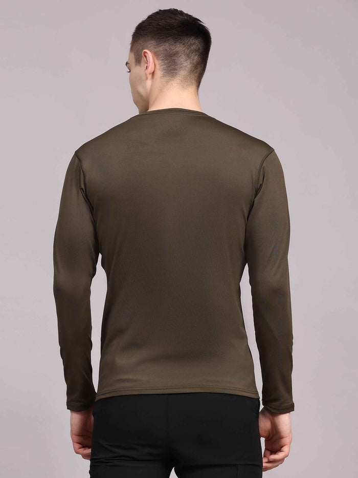 Dpassion Men’s Olive Performance Long Sleeve Training T-Shirt
