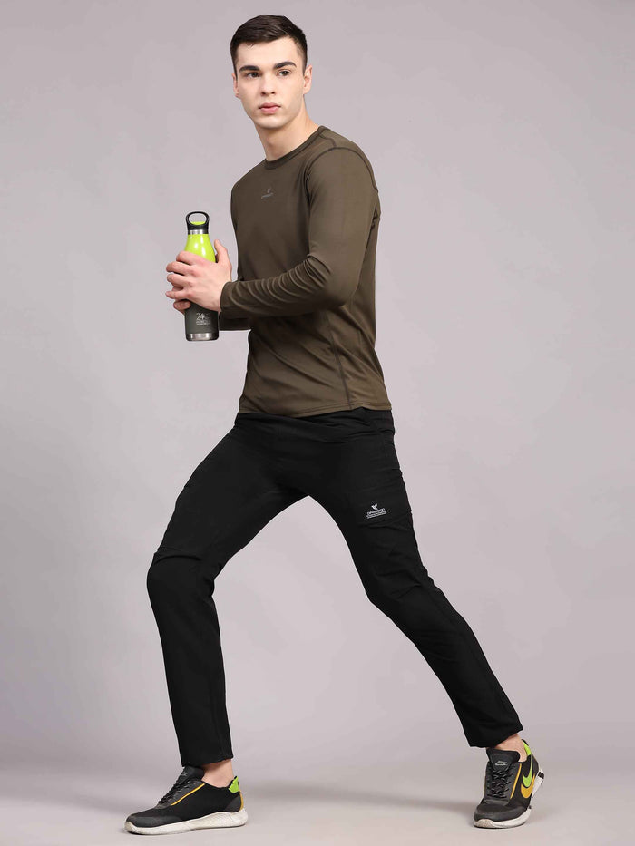Dpassion Men’s Olive Performance Long Sleeve Training T-Shirt