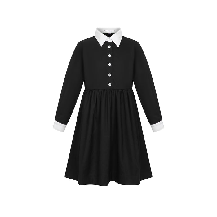 dress contrast trim shirt style - black