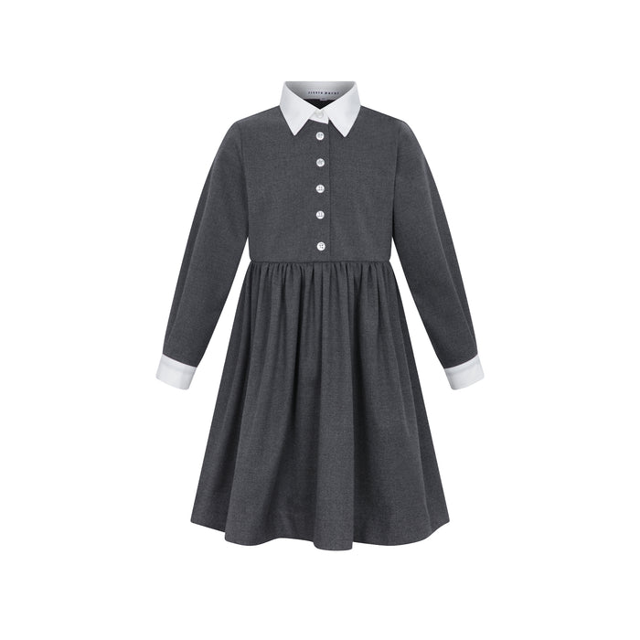 dress contrast trim shirt style - grey