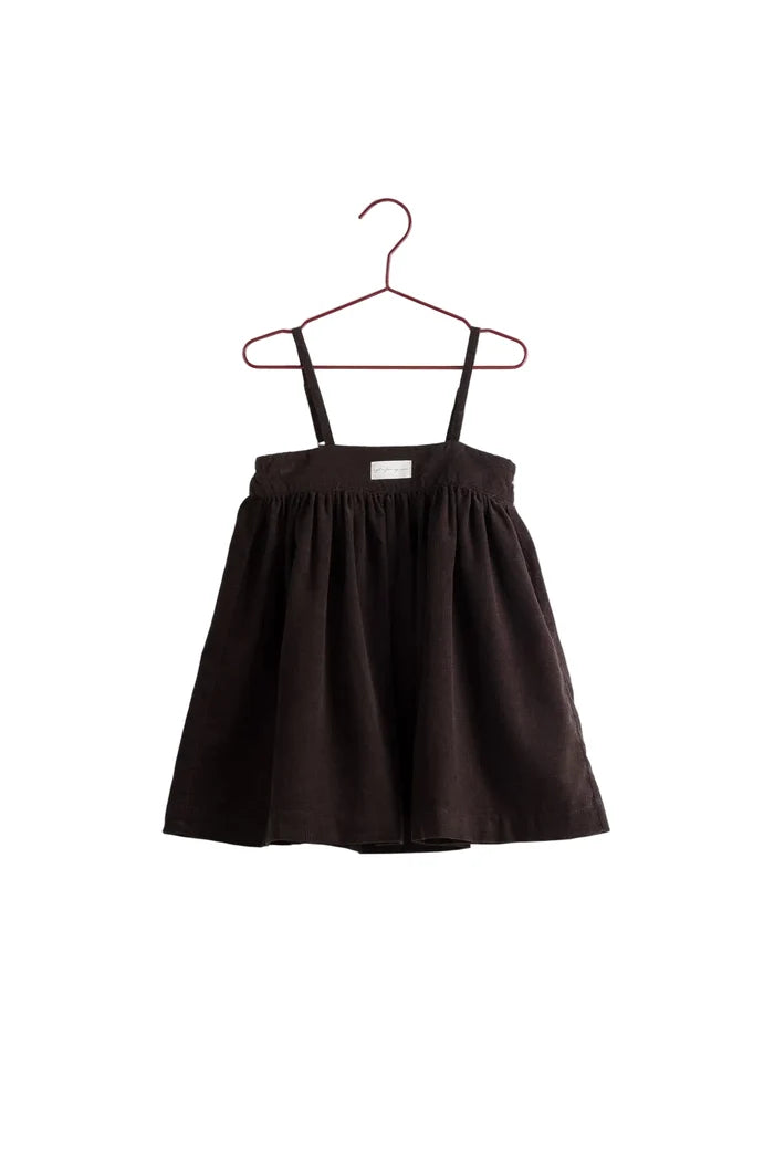 dress corduroy spaghetti strap jumper - cocoa