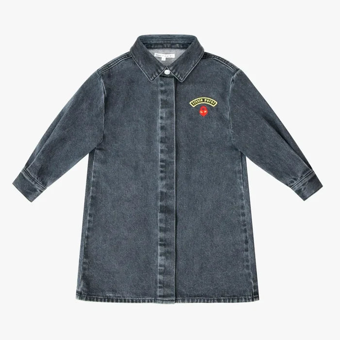 dress denim logo shirt style - black denim